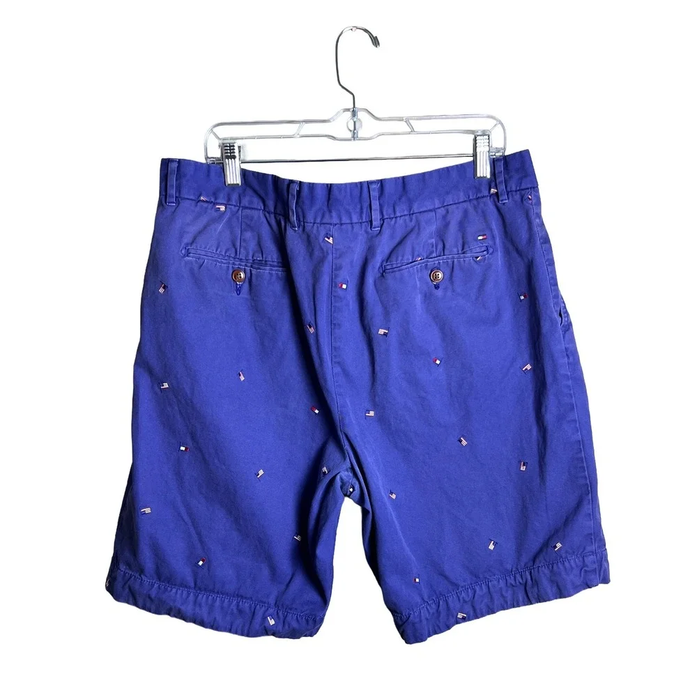 Tommy Hilfiger All Over Flag Embroidered Chino Shorts Mens Size 36